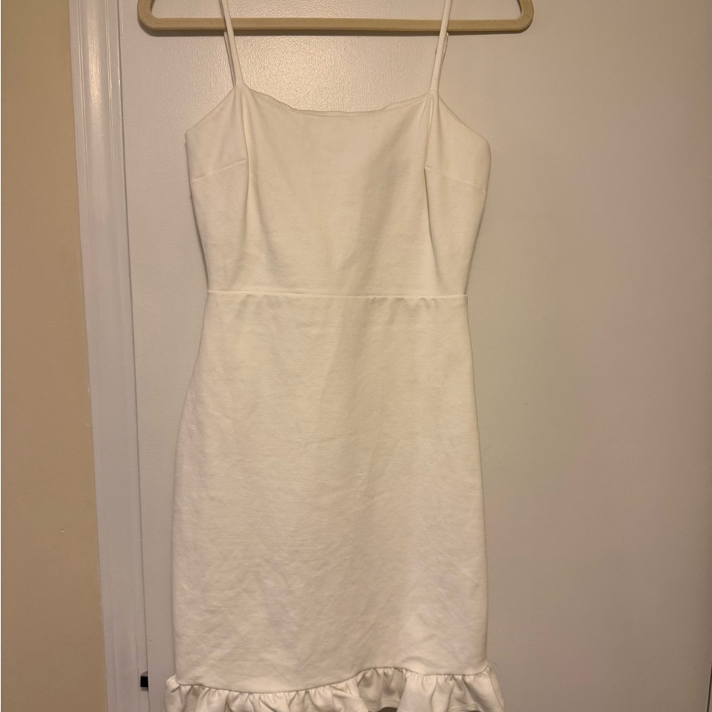 Lulus White Sleeveless Dress with Ruffle Hem